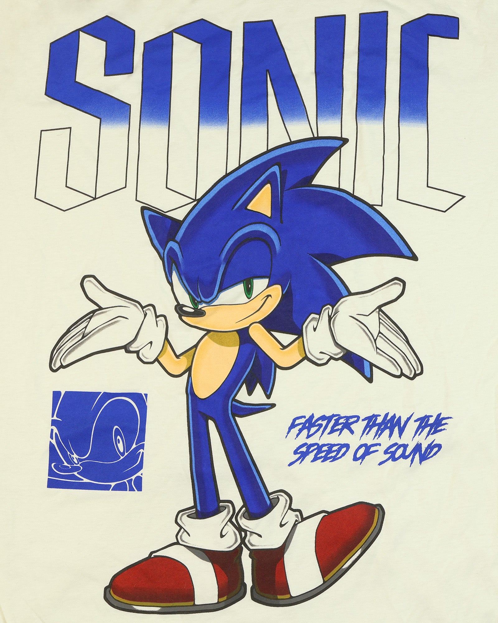Sonic The Hedgehog Shirt Men's Faster Than The Speed Of Sound Short Sleeve