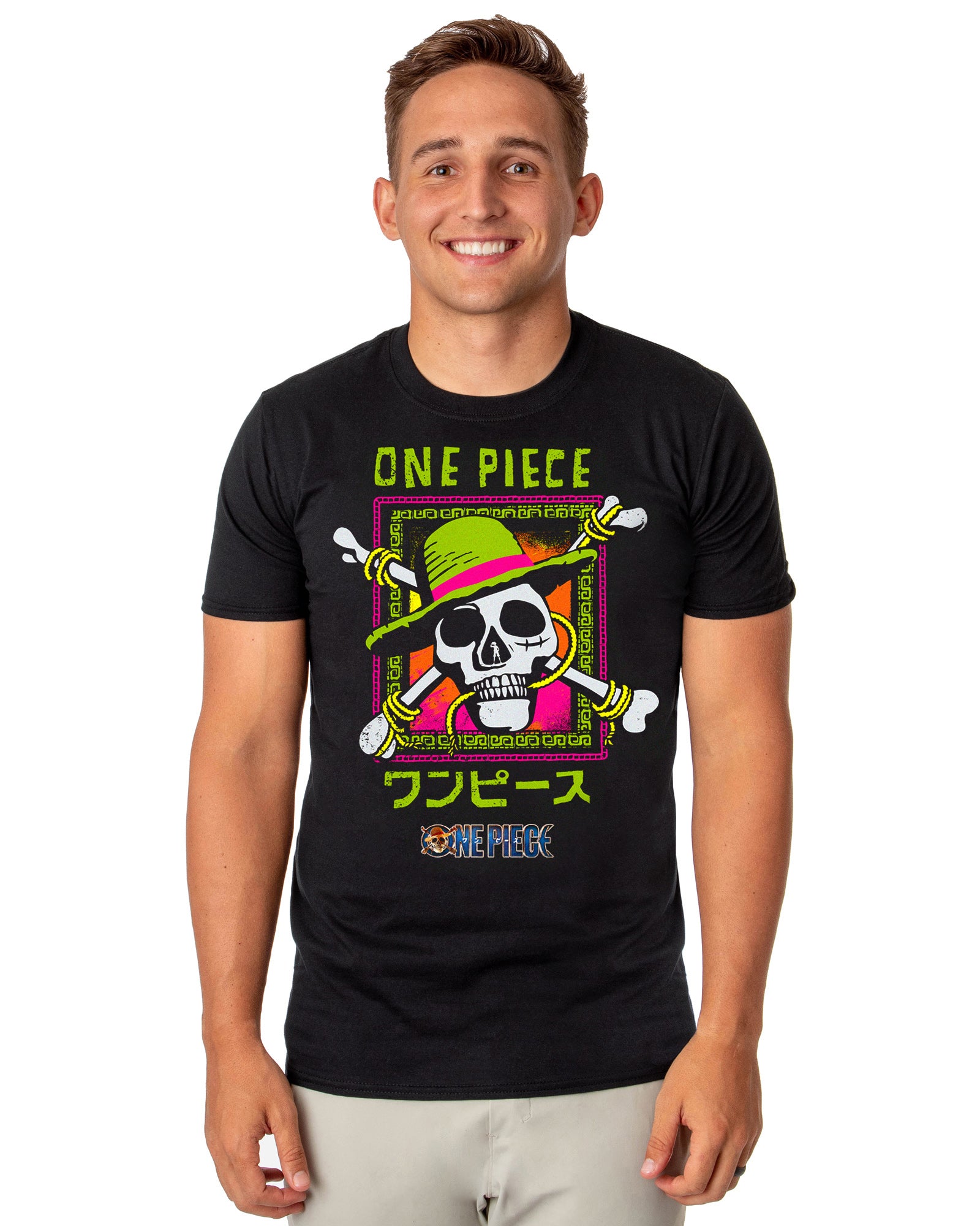 One Piece Straw Hat Skull Pirate Graphic Men's Crew Neck T-Shirt
