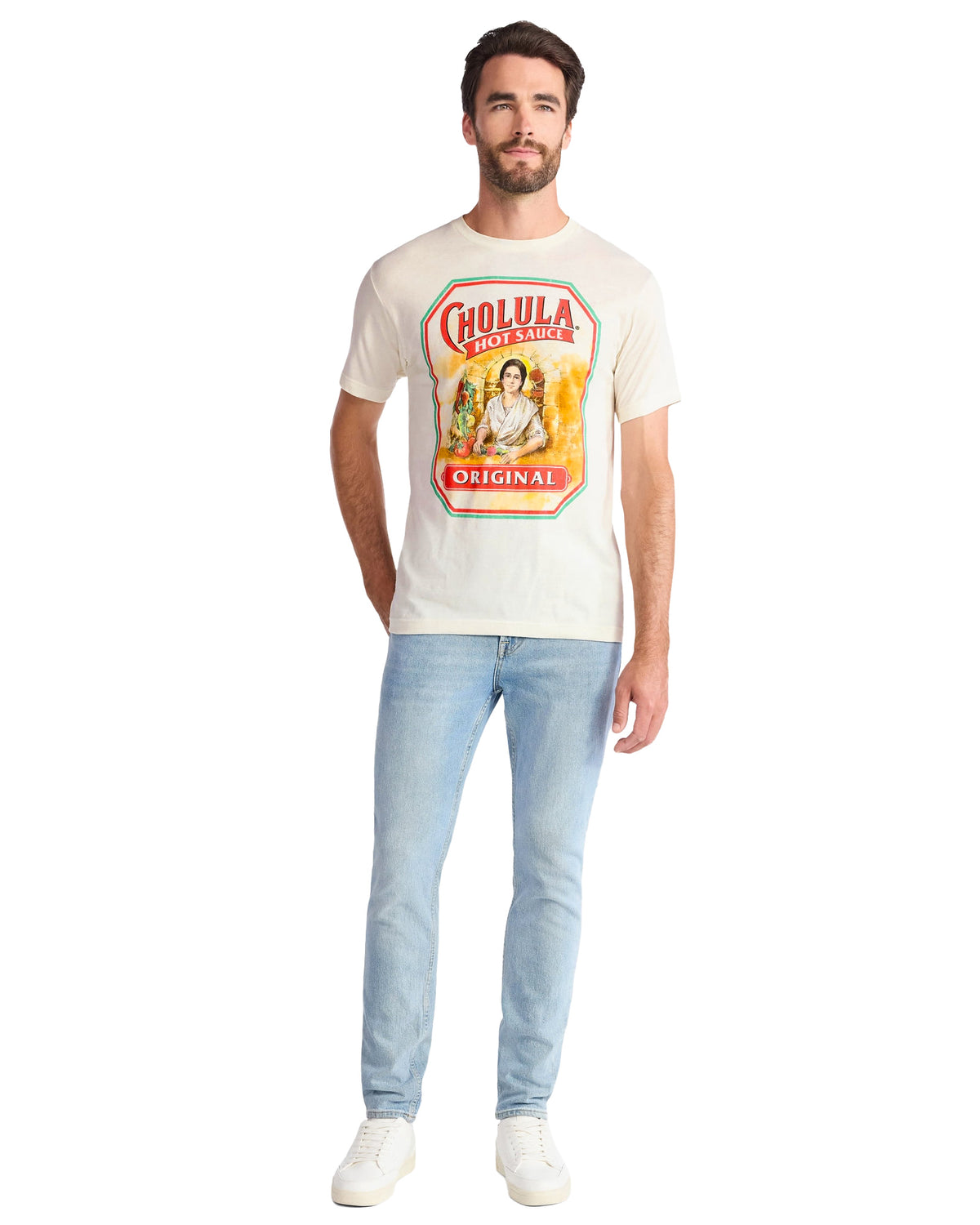 Cholula Hot Sauce T-Shirt Men's Logo Design Novelty Short Sleeve Tee