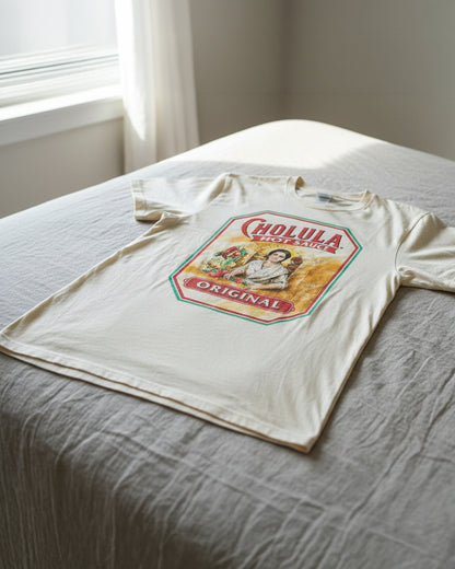 Cholula Hot Sauce T-Shirt Men's Logo Design Novelty Short Sleeve Tee