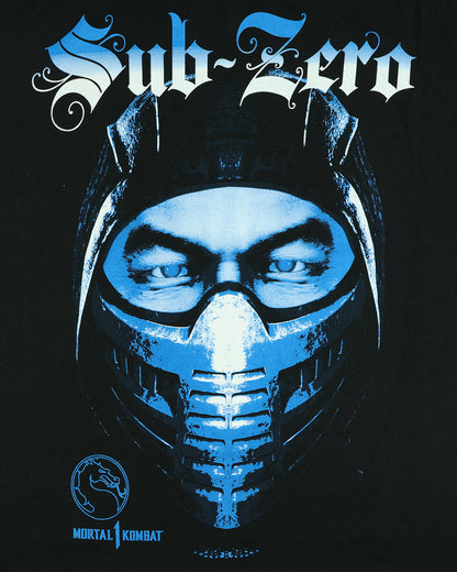 Mortal Kombat T-Shirt Men's Sub-Zero Front and Back Print Short Sleeve Top