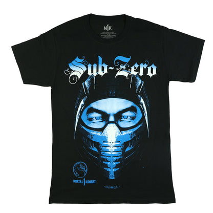 Mortal Kombat T-Shirt Men's Sub-Zero Front and Back Print Short Sleeve Top