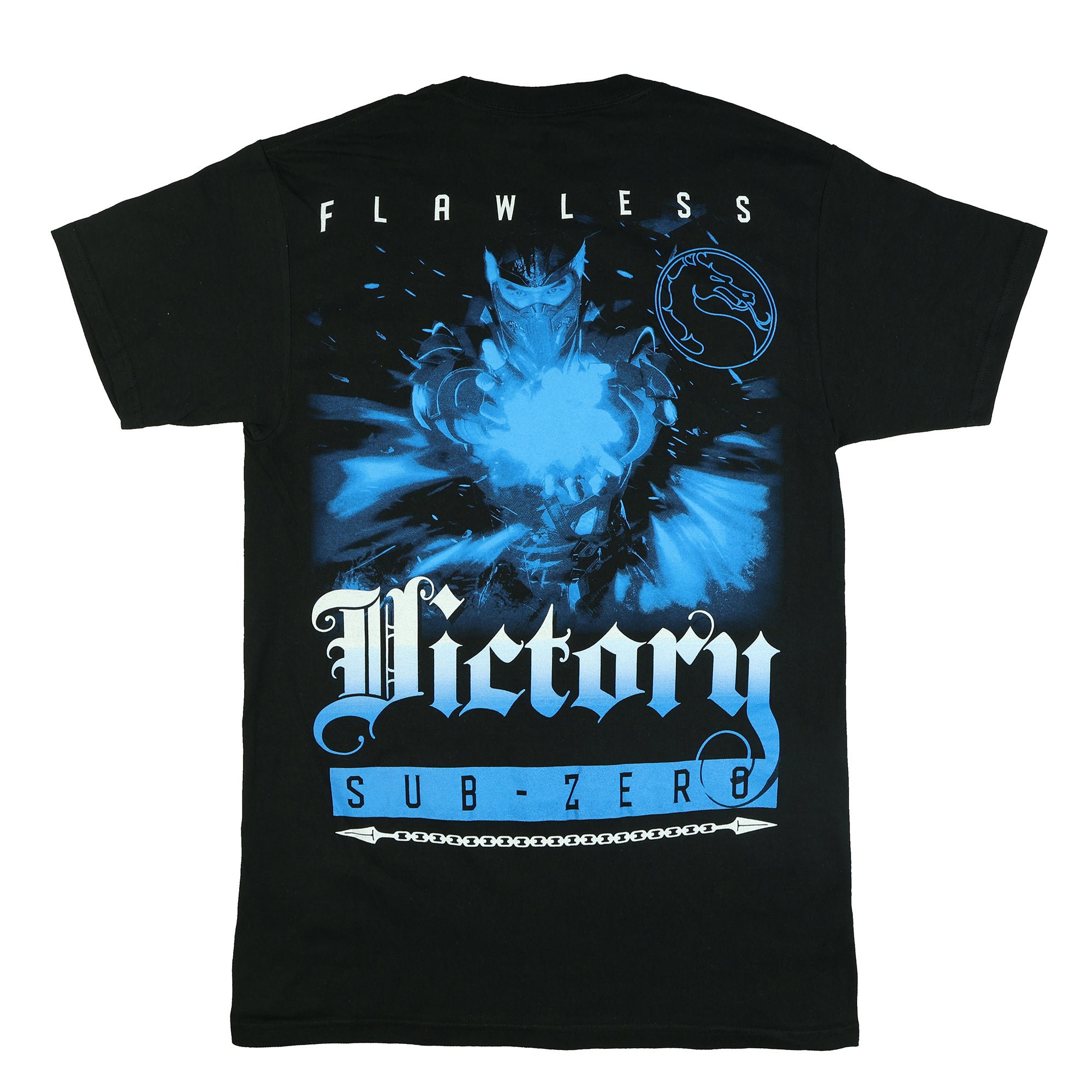 Mortal Kombat T-Shirt Men's Sub-Zero Front and Back Print Short Sleeve Top