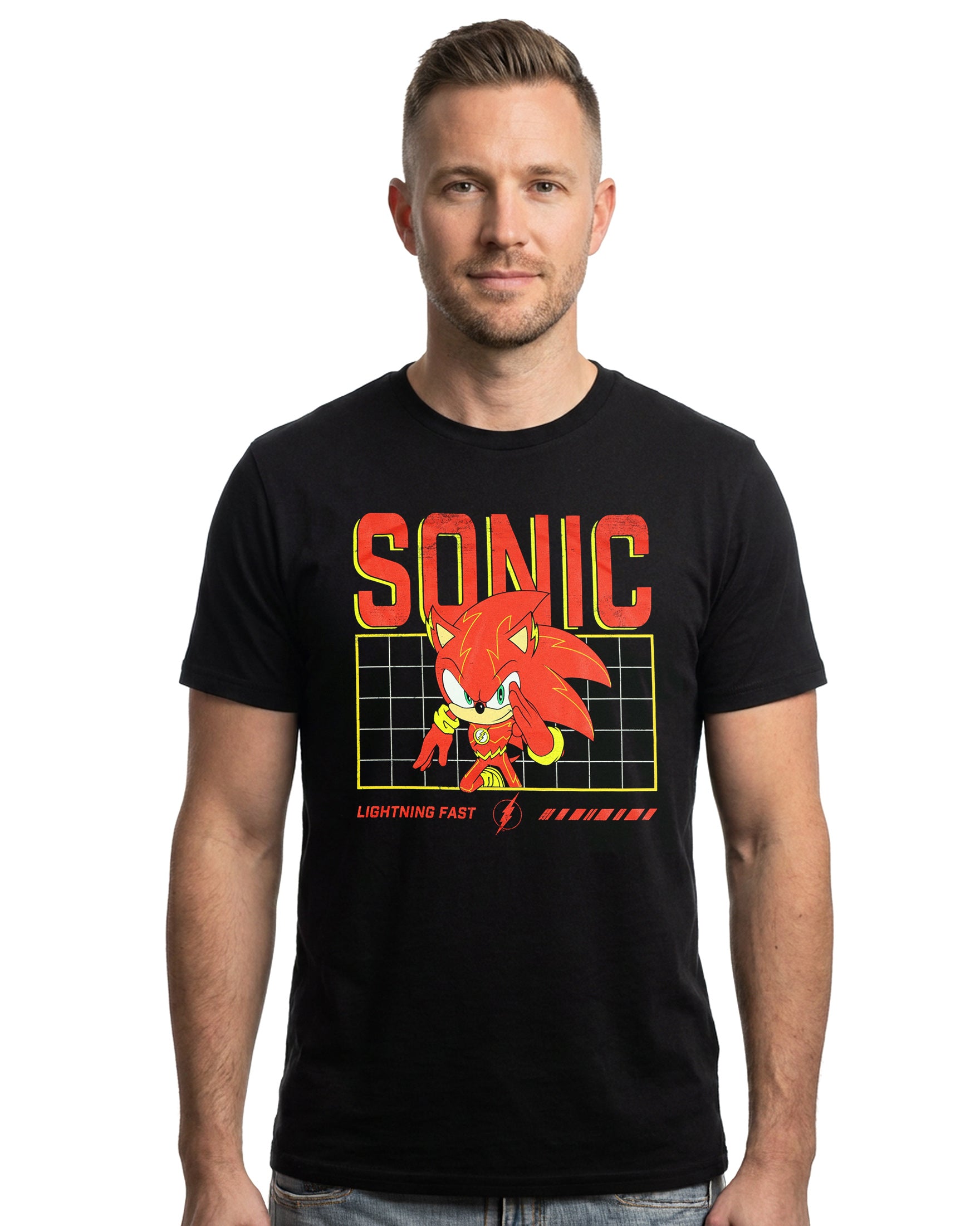 DC Comics Sonic The Hedgehog Shirt Men's The Flash Short Sleeve Top