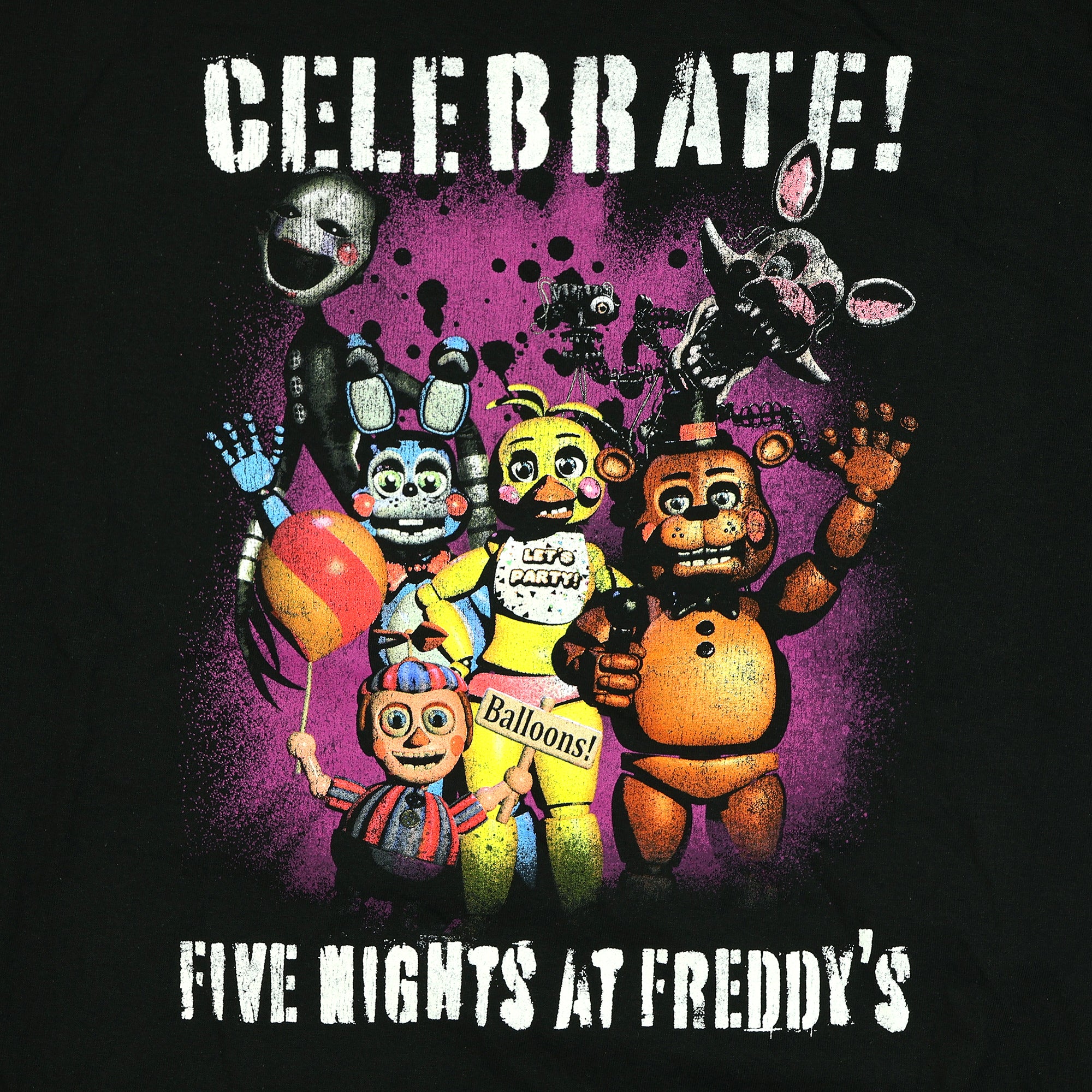 Five Nights At Freddy's Shirt Men's Scary Group Photo Short Sleeve Tee