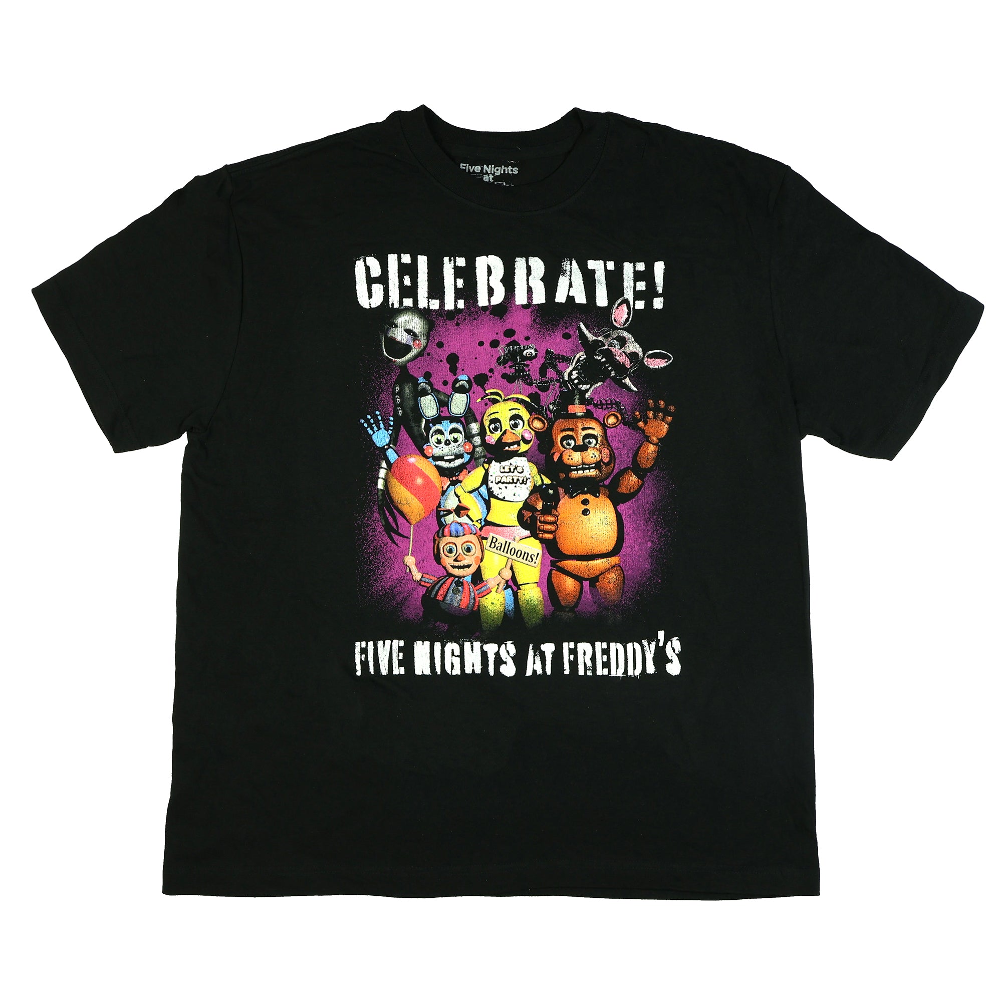 Five Nights At Freddy's Shirt Men's Scary Group Photo Short Sleeve Tee