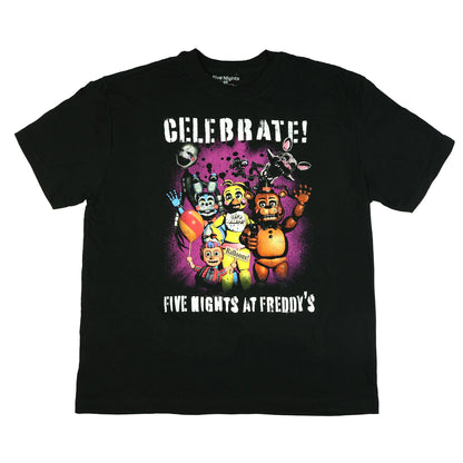 Five Nights At Freddy's Shirt Men's Scary Group Photo Short Sleeve Tee