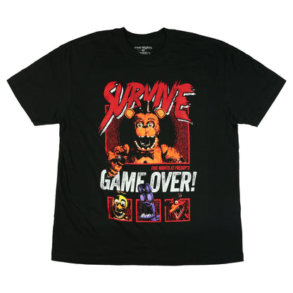 Five Nights at Freddy's T-Shirt Men's Survive Game Over Short Sleeve Tee