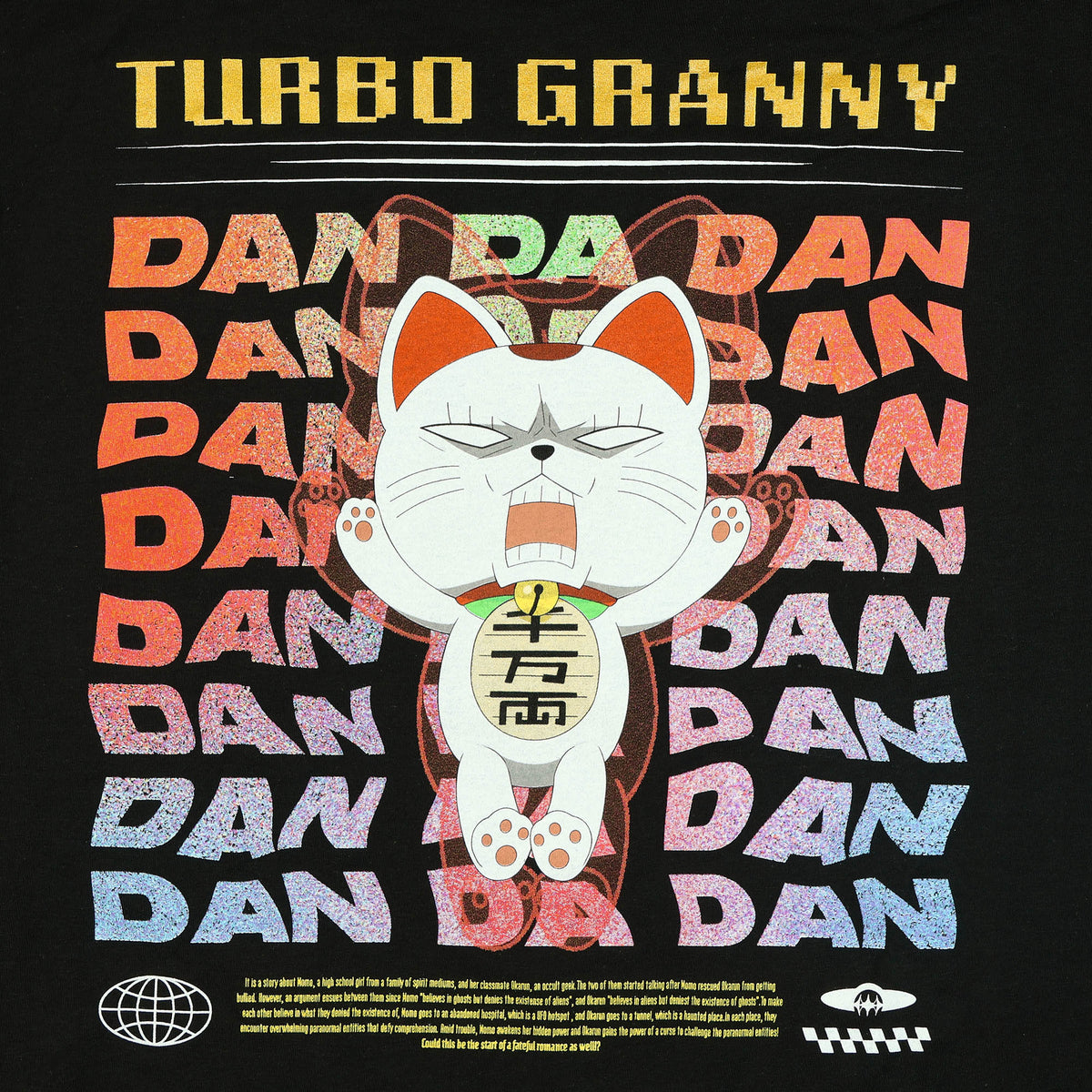 Dandadan T-Shirt Men's Turbo Granny Anime Short Sleeve Graphic Top