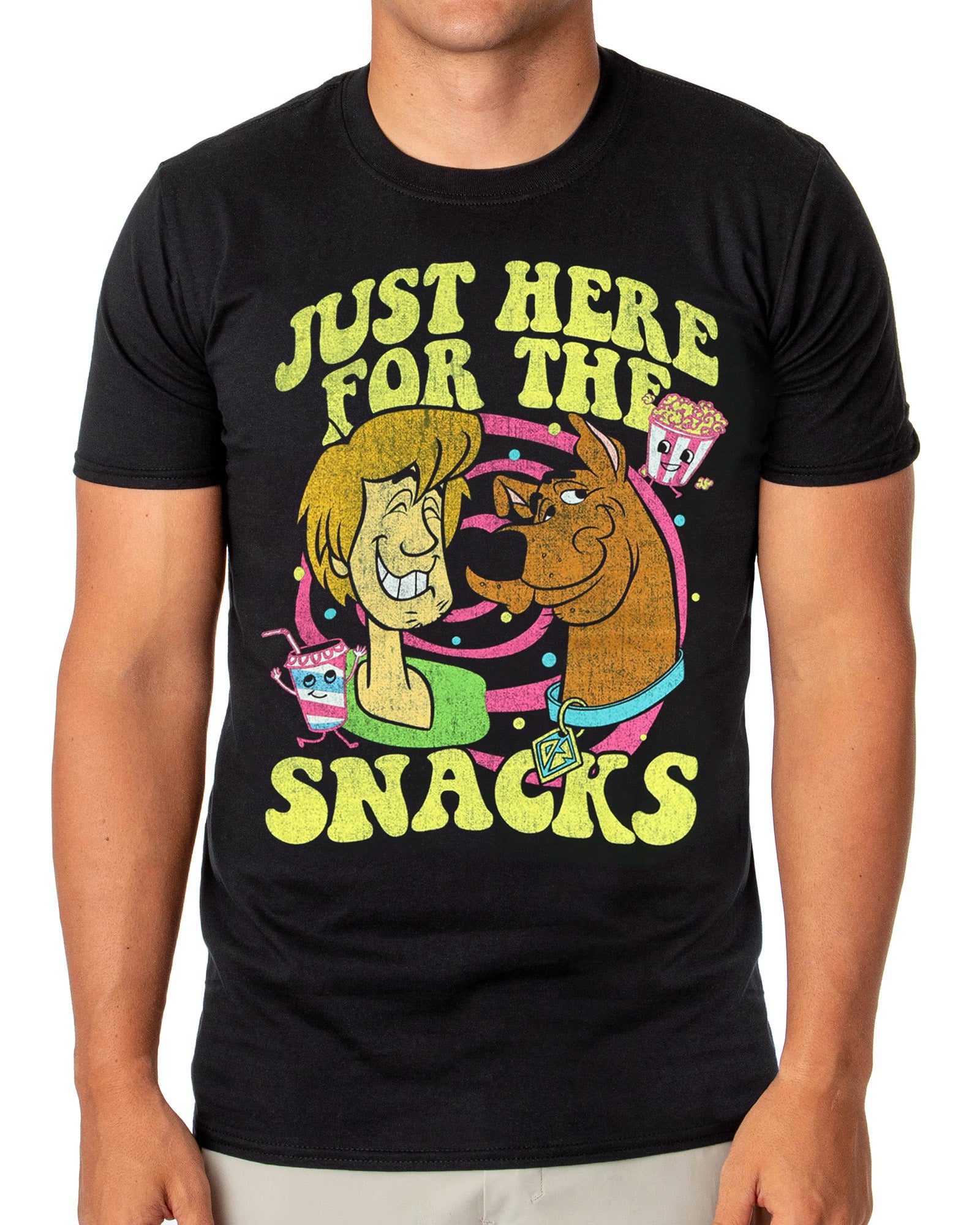 Scooby-Doo Just Here For Snacks Men's Graphic Short Sleeve Tee