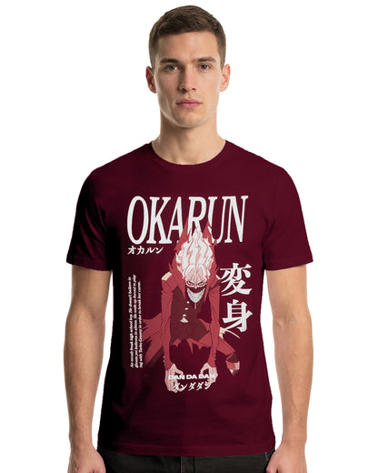 Dandadan T-Shirt Men's Okarun Large Print Design Short Sleeve Tee