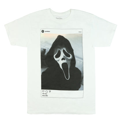Ghost Face T-Shirt Men's Scary Selfie Short Sleeve Graphic Tee