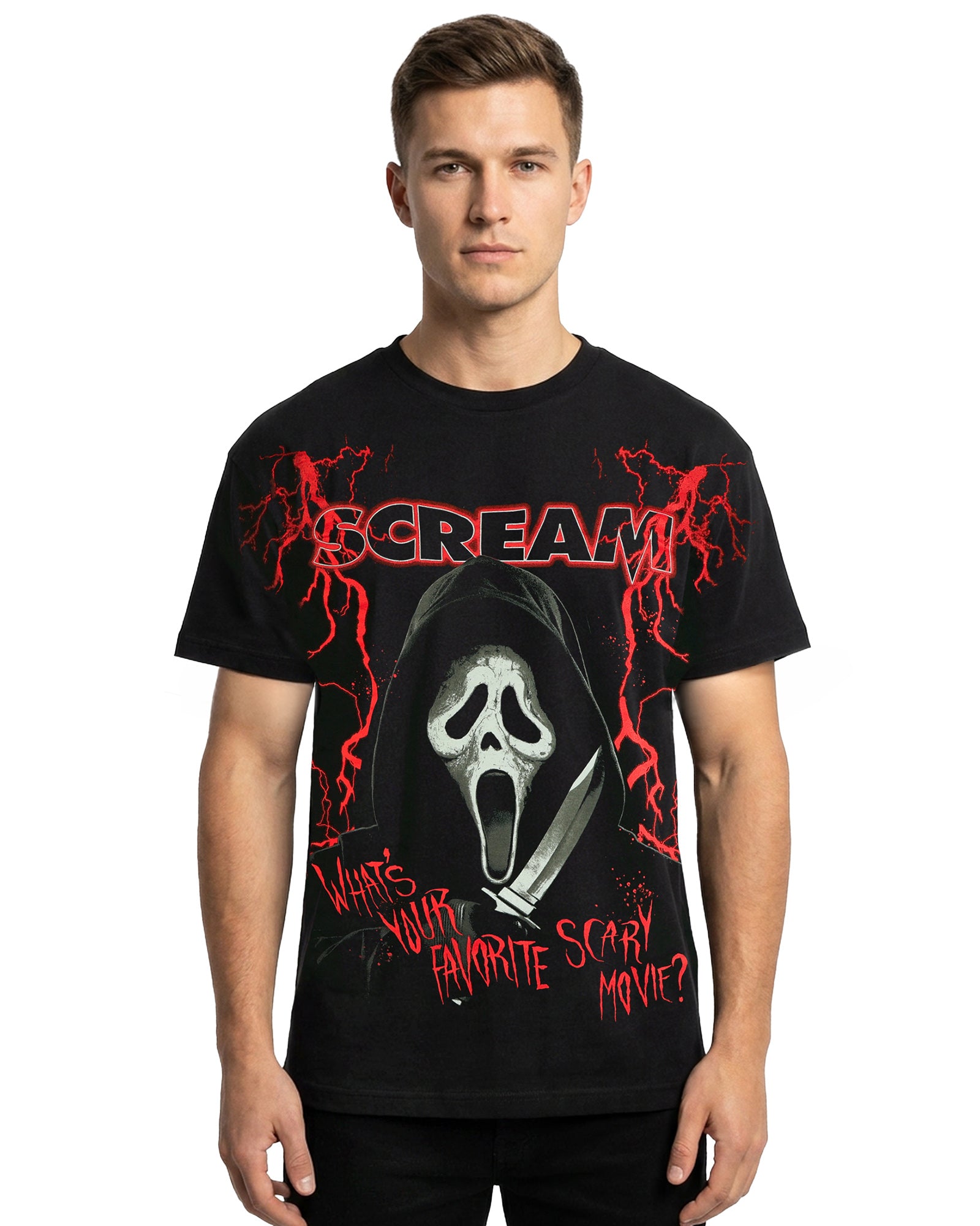 Ghost Face T-Shirt Men's What's Your Favorite Scary Movie Graphic Tee