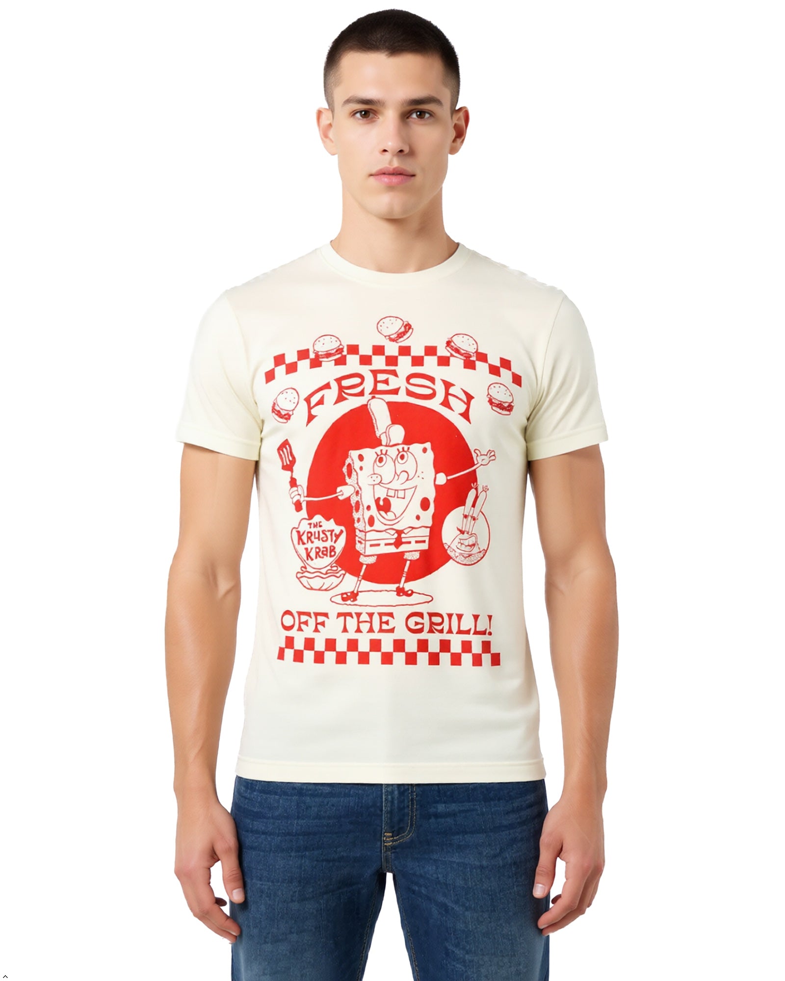 SpongeBob SquarePants Shirt Men's Fresh Off The Grill Short Sleeve Tee