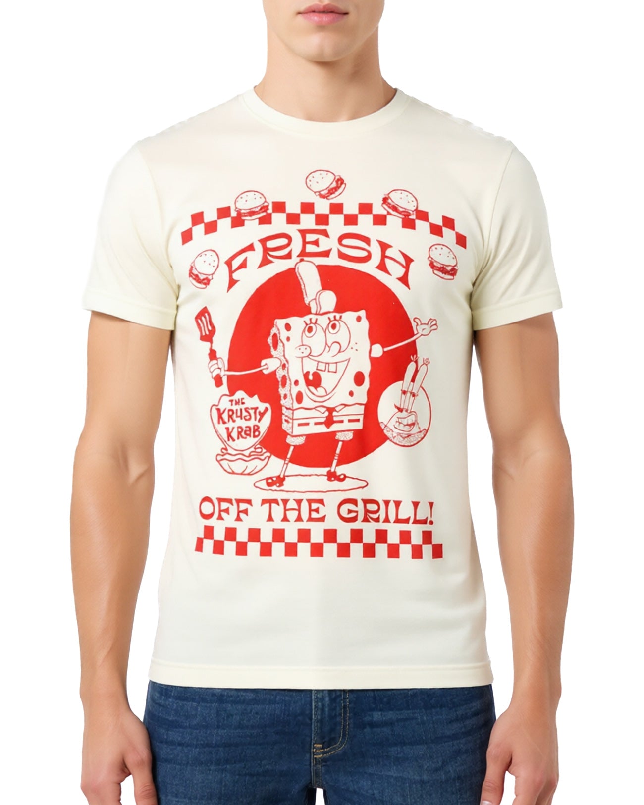 SpongeBob SquarePants Shirt Men's Fresh Off The Grill Short Sleeve Tee