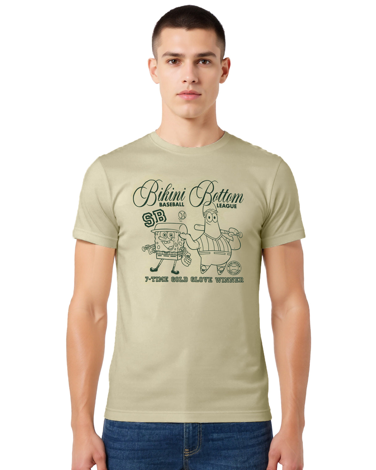 SpongeBob Squarepants T-Shirt Men's Bikini Bottom Baseball League Tee