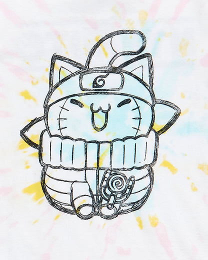 Naruto Nyaruto T-Shirt Boys' Naruto Uzumaki Ninja Cat Design Tie-Dye Tee