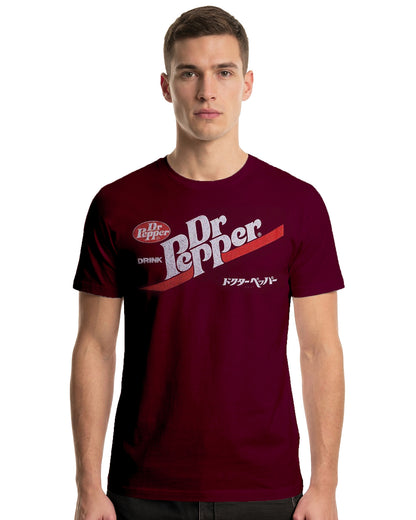 Dr. Pepper T-Shirt Men's Logo Design with Kanji Accents Short Sleeve Tee