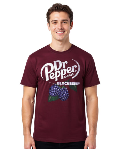 Dr. Pepper T-Shirt Men's Blackberry Logo Design Short Sleeve Tee