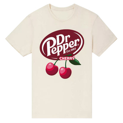 Dr. Pepper T-Shirt Men's Cherry Logo Design Short Sleeve Tee