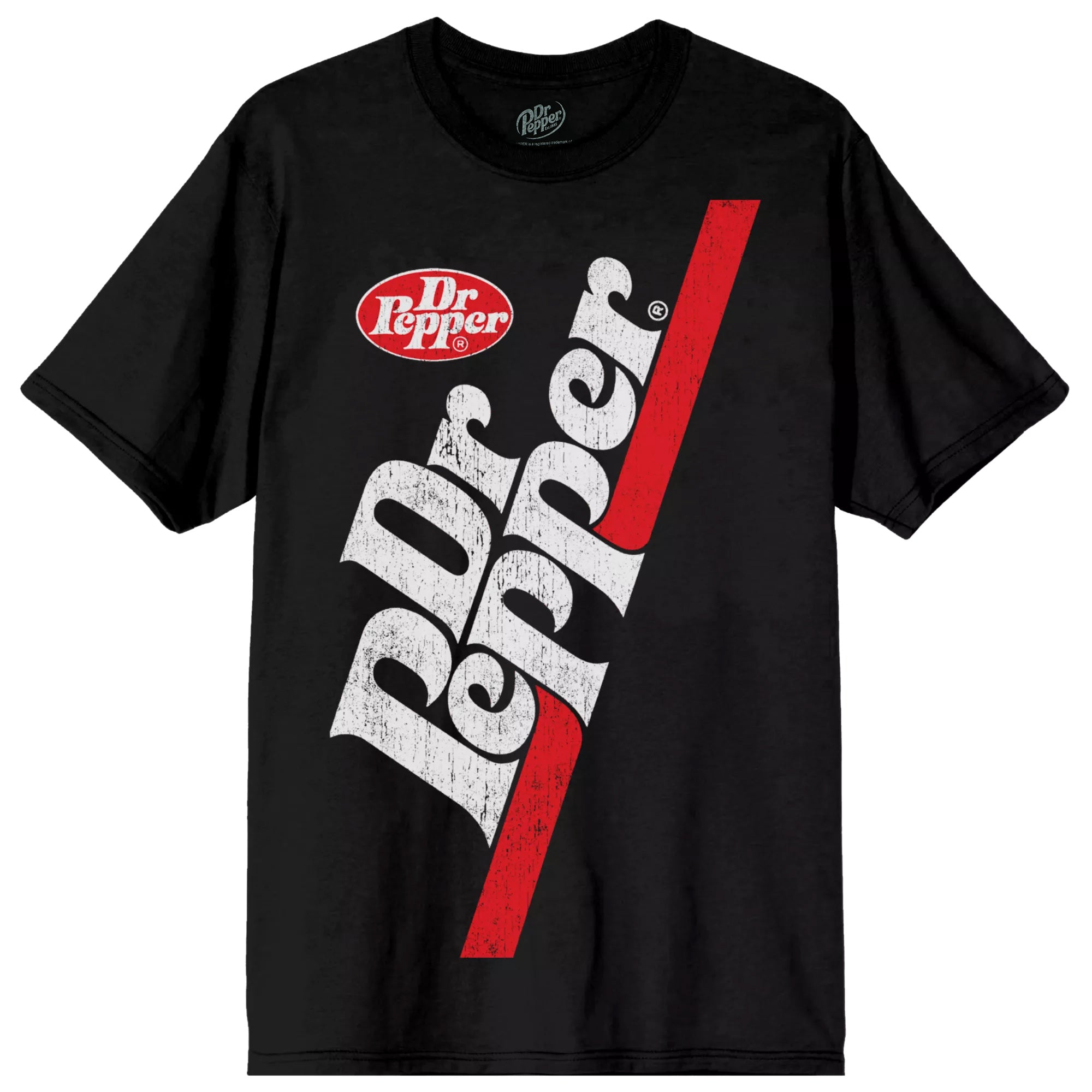 Dr. Pepper T-Shirt Men's 80's Logo Design Distressed Short Sleeve Tee