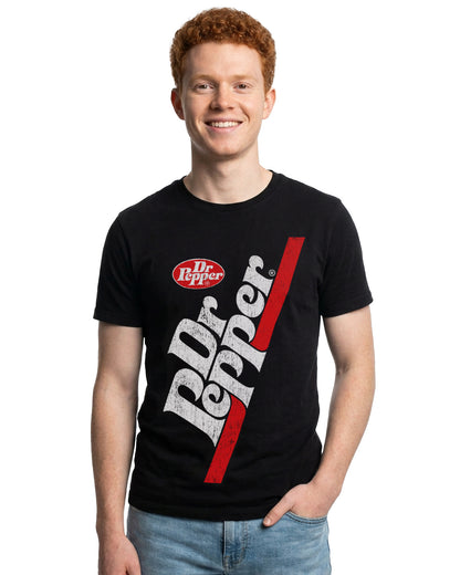 Dr. Pepper T-Shirt Men's 80's Logo Design Distressed Short Sleeve Tee