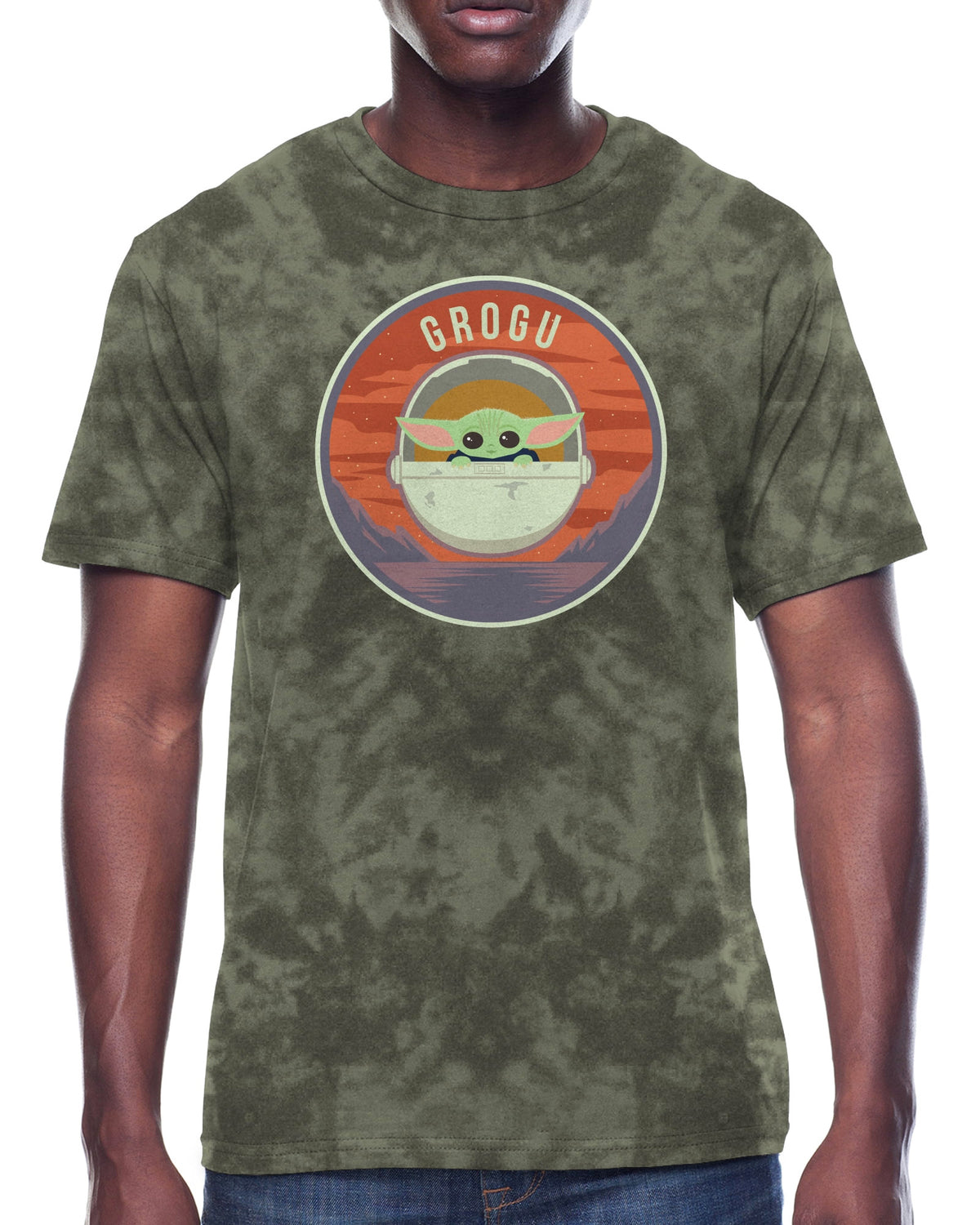 Disney Star Wars The Mandalorian Shirt Men's Grogu Tie Dye Short Sleeve Top