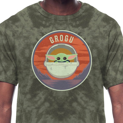 Disney Star Wars The Mandalorian Shirt Men's Grogu Tie Dye Short Sleeve Top