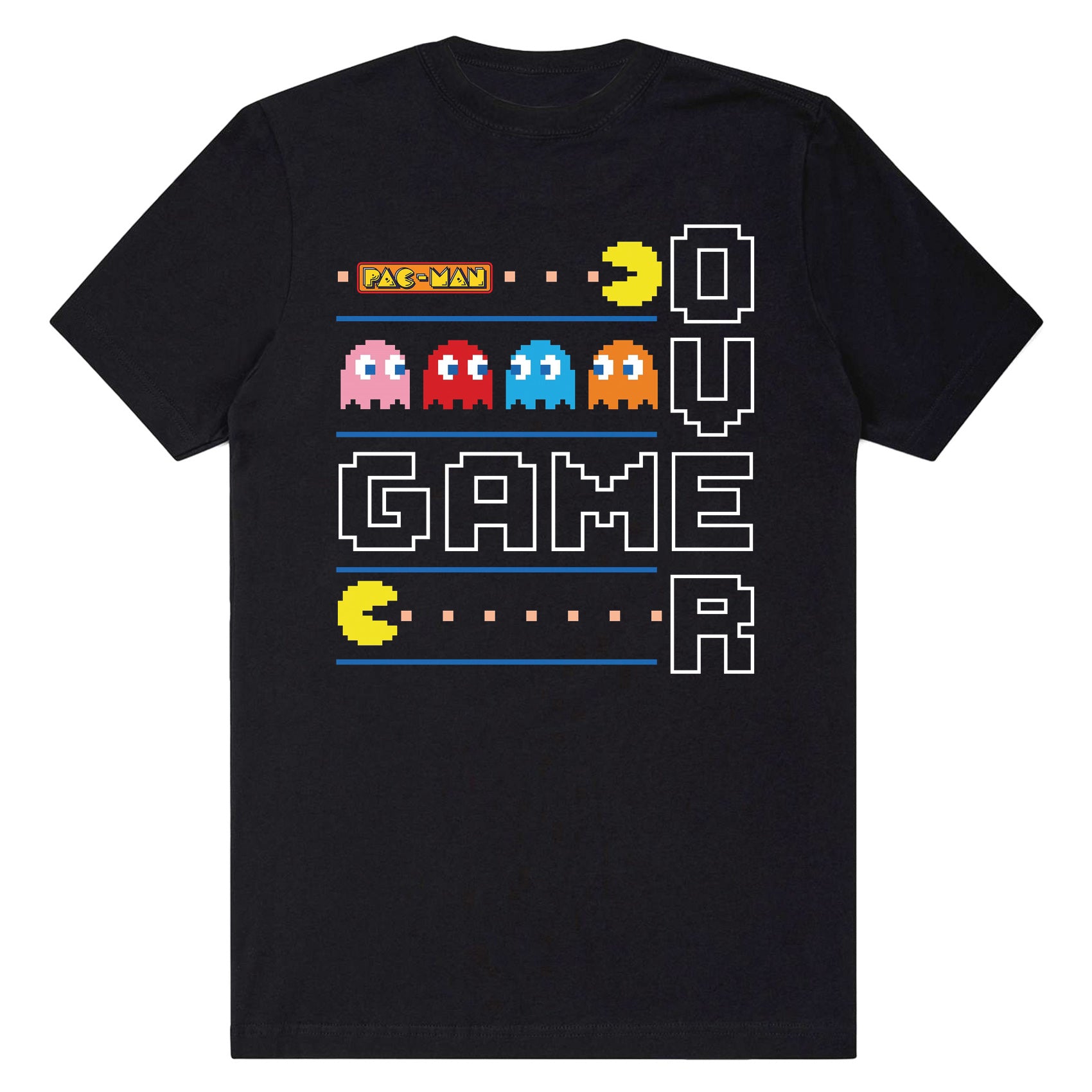 Pac-Man Men's T-Shirt Game Over Pixel Graphic Print Crewneck Tee