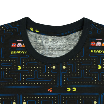 Pac-Man Men's Graphic T-Shirt Classic Arcade Video Game Board AOP Crew Neck