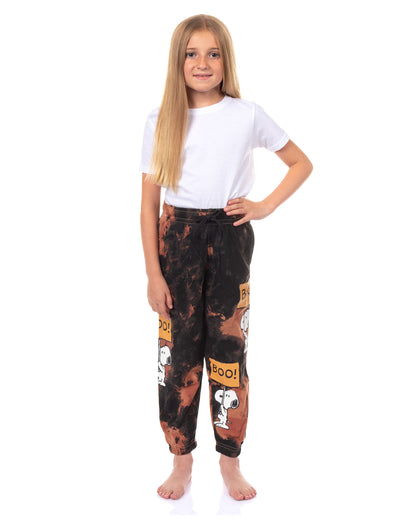 Peanuts Snoopy Joggers Boys' Halloween Boo Tie-Dye Sweat Pants