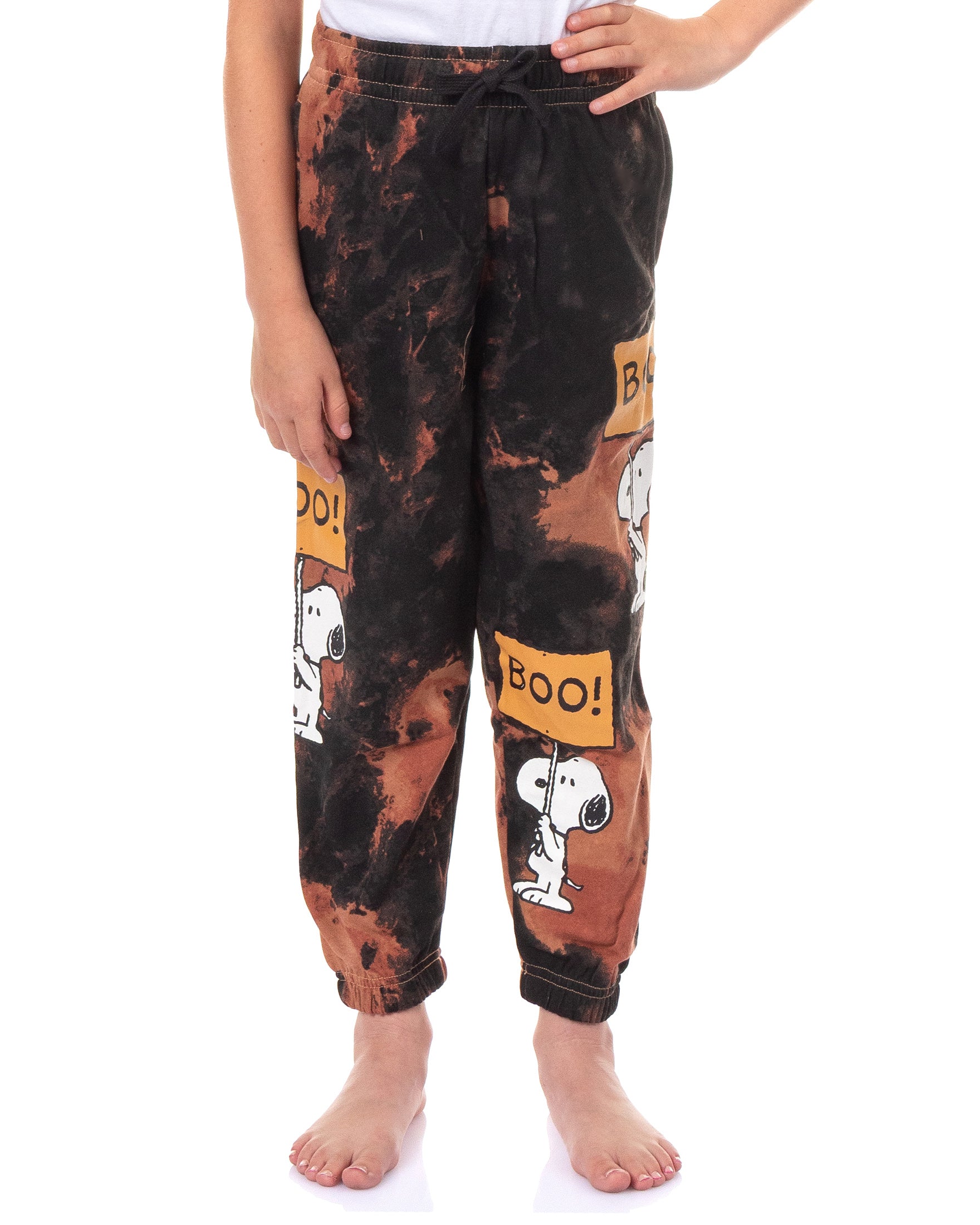 Peanuts Snoopy Joggers Boys' Halloween Boo Tie-Dye Sweat Pants