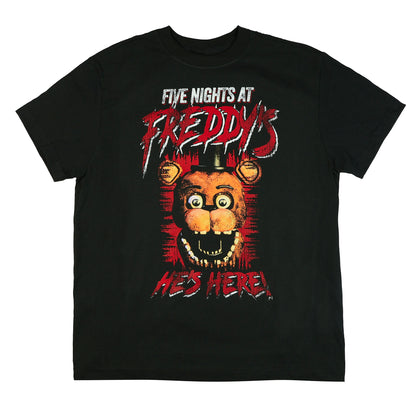 Five Nights At Freddy's T-Shirt Men's He's Here Game Over Graphic Print Tee