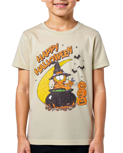Garfield T-Shirt Boys' Happy Halloween Witches Brew Short Sleeve Tee