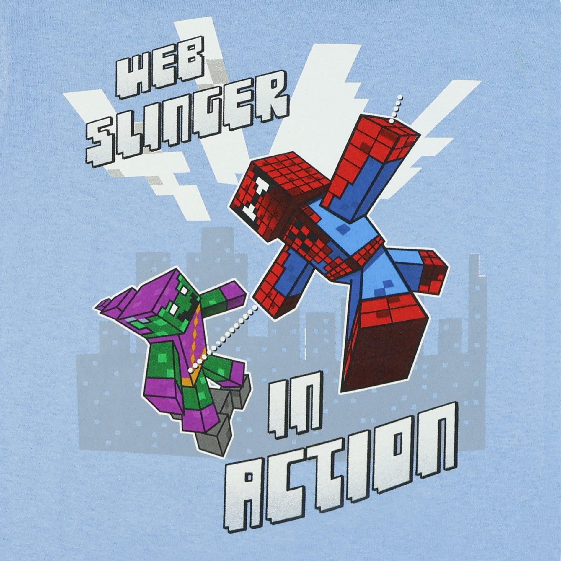Marvel Spiderman T-Shirt Boys' Web-Slinger In Action Pixel Character Tee