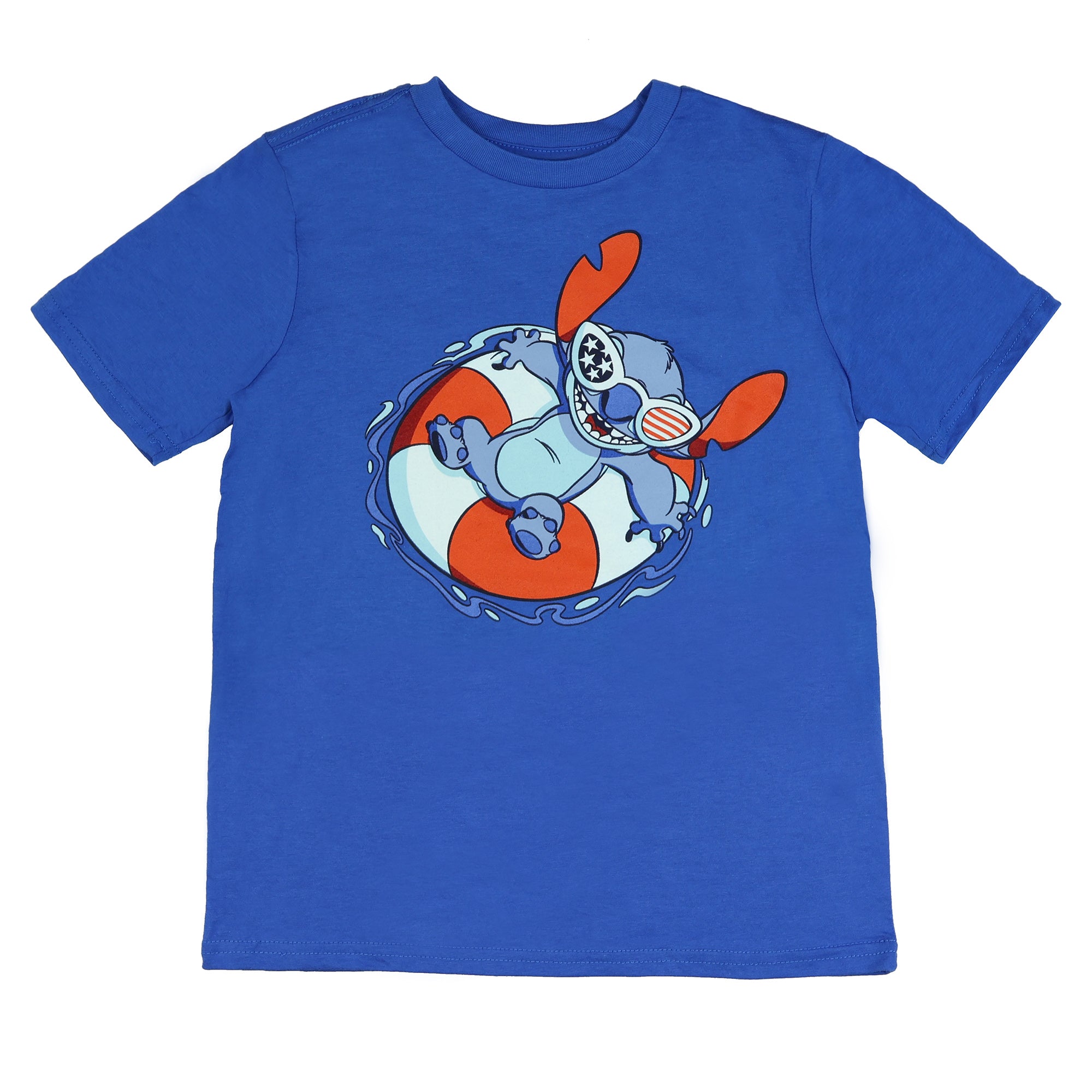 Disney Stitch T-Shirt Boys' Stars and Stripes Living The Dream USA Tee