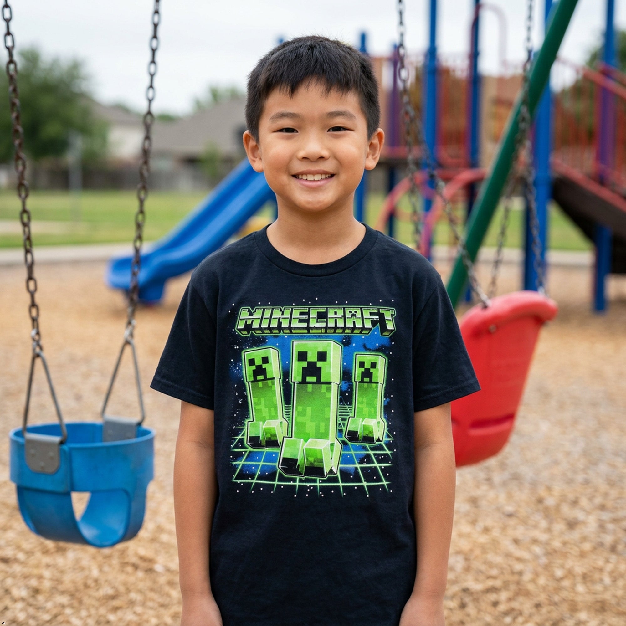 Minecraft T-Shirt Boys' Creeper Trio Short Sleeve Graphic Print Tee