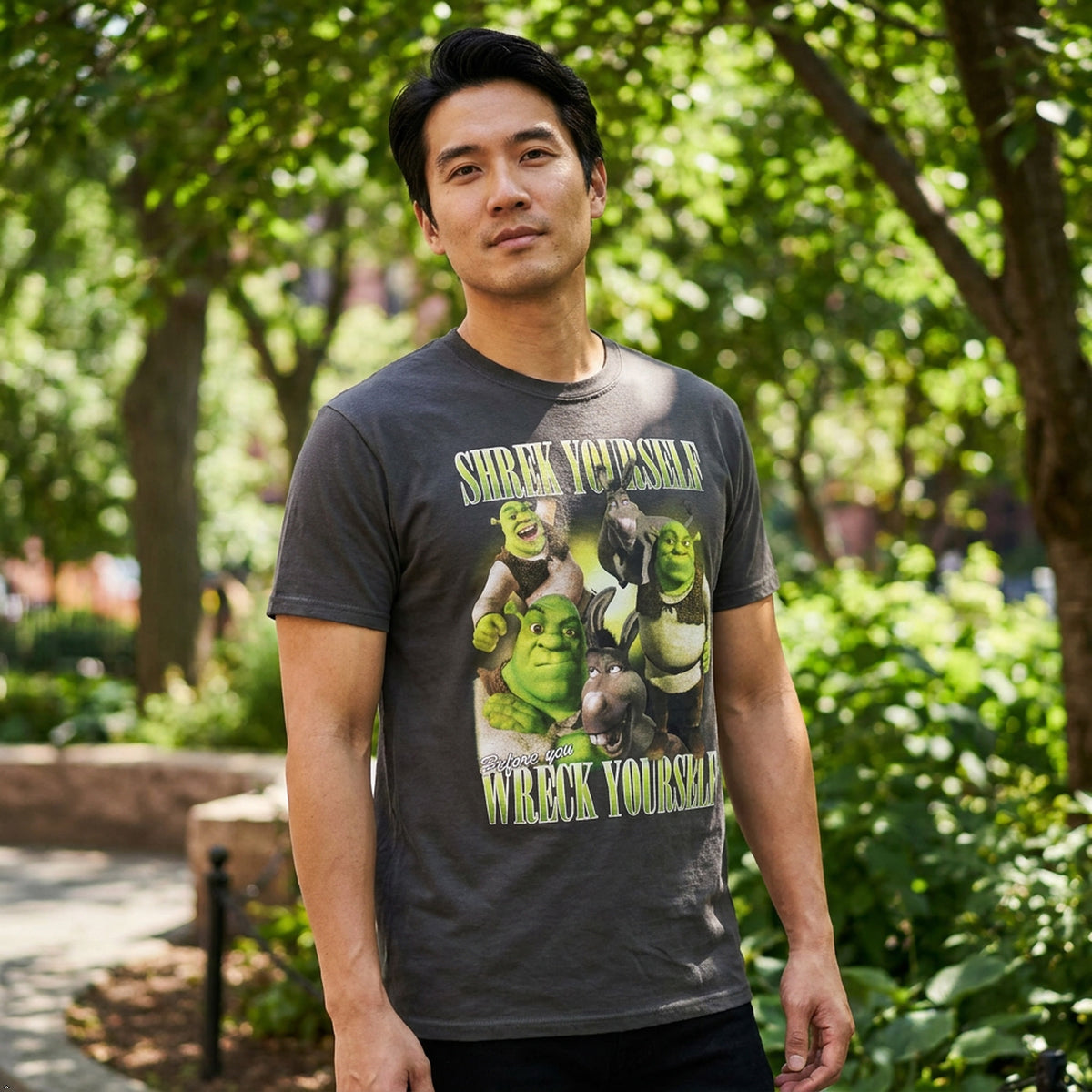 Shrek T-Shirt Men's Shrek Yourself Before You Wreck Yourself Tee
