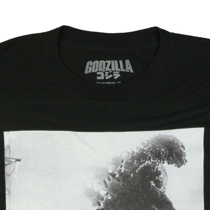 Godzilla T-Shirt Men's Black and White Photo 1954 Design Short Sleeve Tee