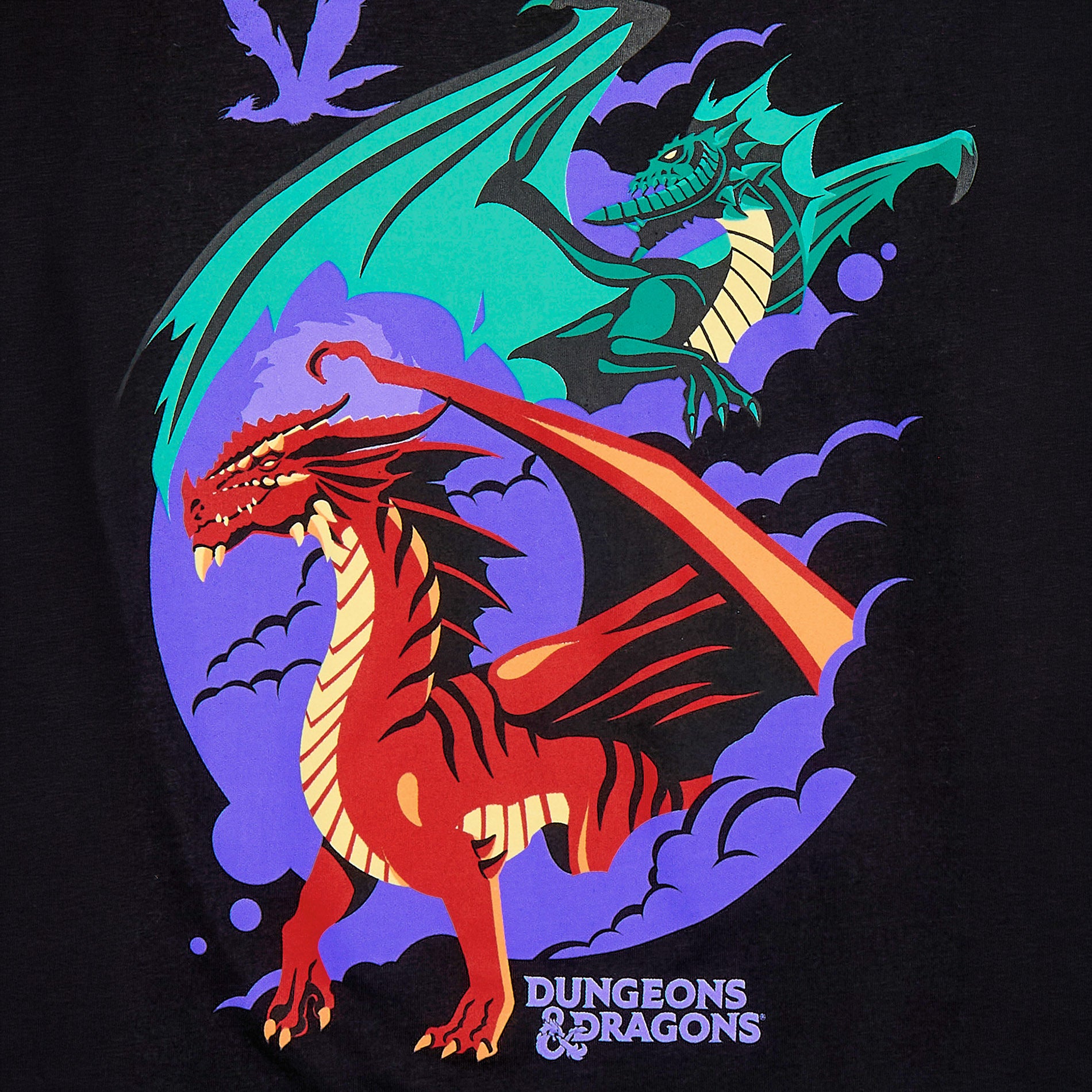 Dungeons And Dragons Shirt Boy's Red and Green Dragon Short Sleeve Tee
