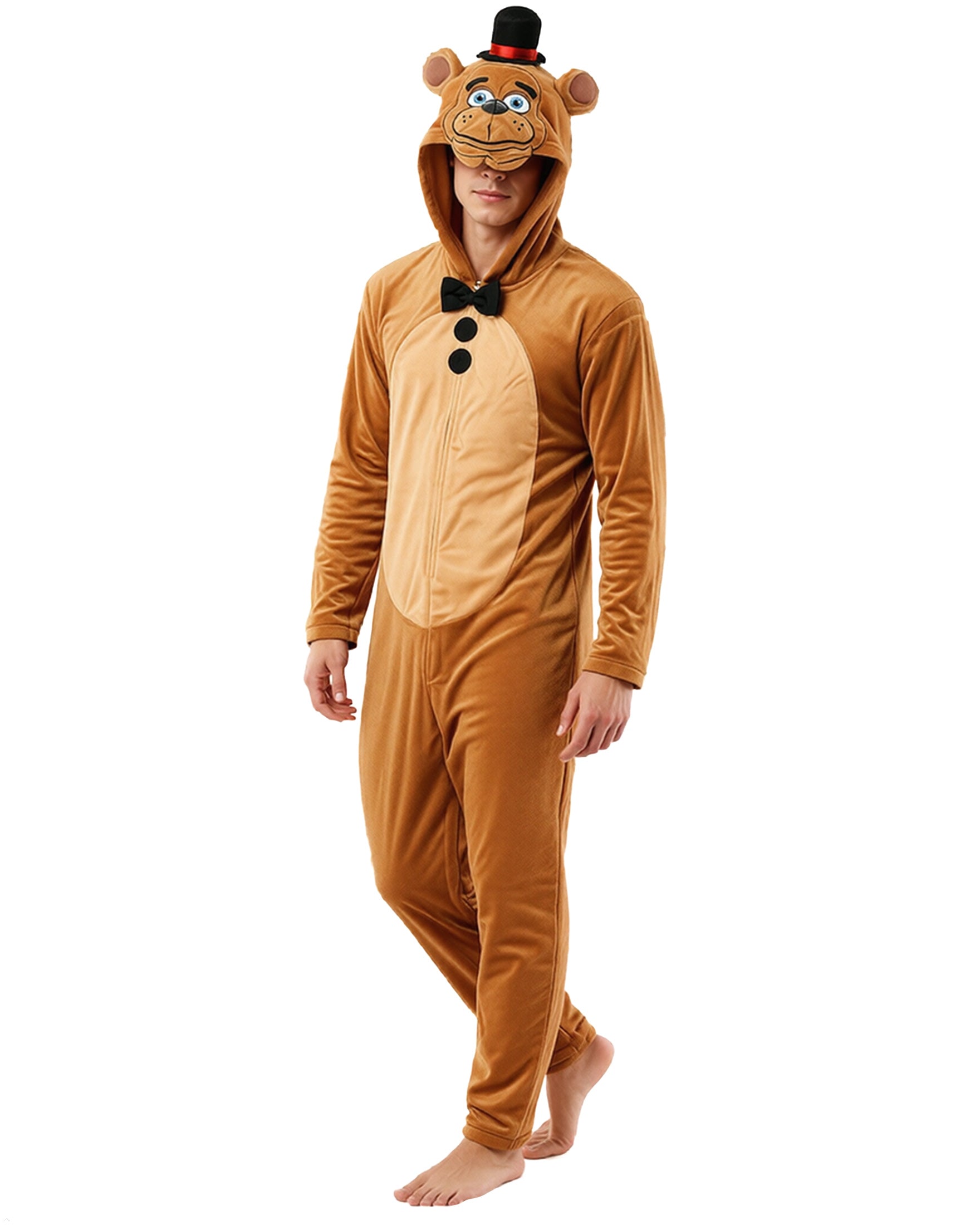 Five Nights At Freddy's Union Suit Men's Freddy Hooded One Piece Pajama