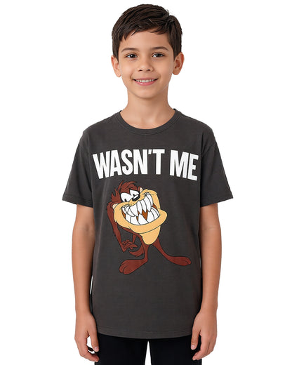 Looney Tunes T-Shirt Boys' Taz Wasn't Me Short Sleeve Tee