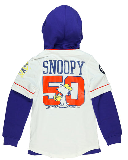 Peanuts Sweatshirt Men's Snoopy and Woodstock #50 Baseball Jersey Hoodie
