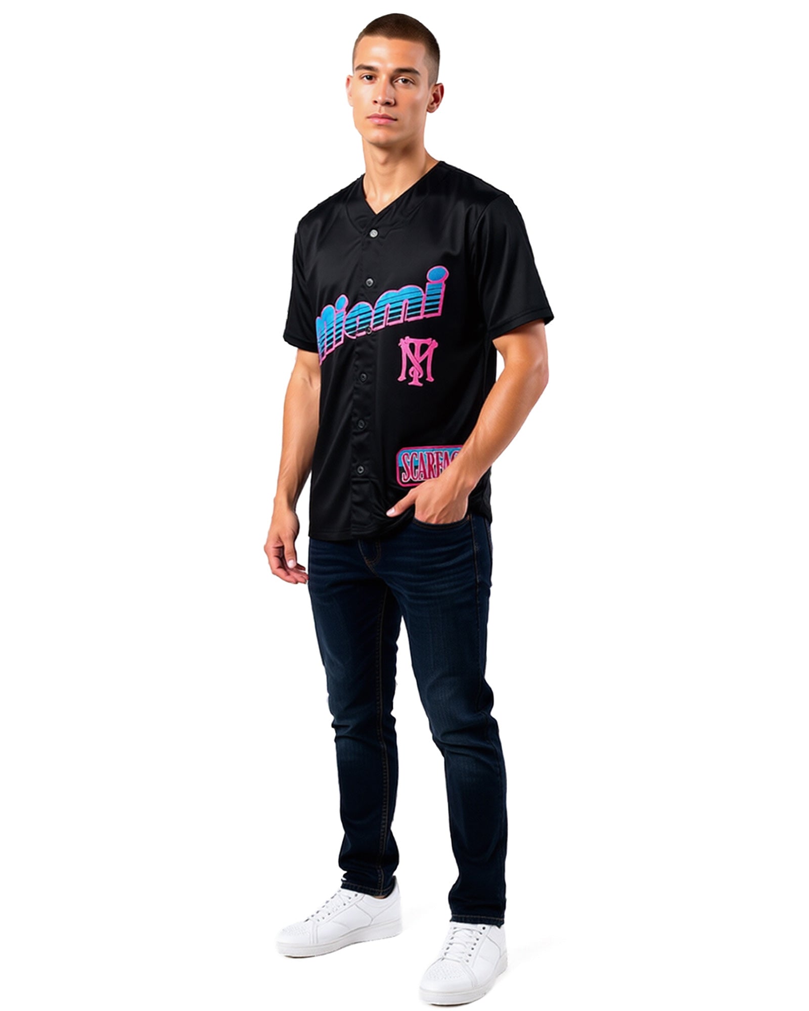 Scarface Baseball Jersey Men's Tony Montana Short Sleeve Tee #83