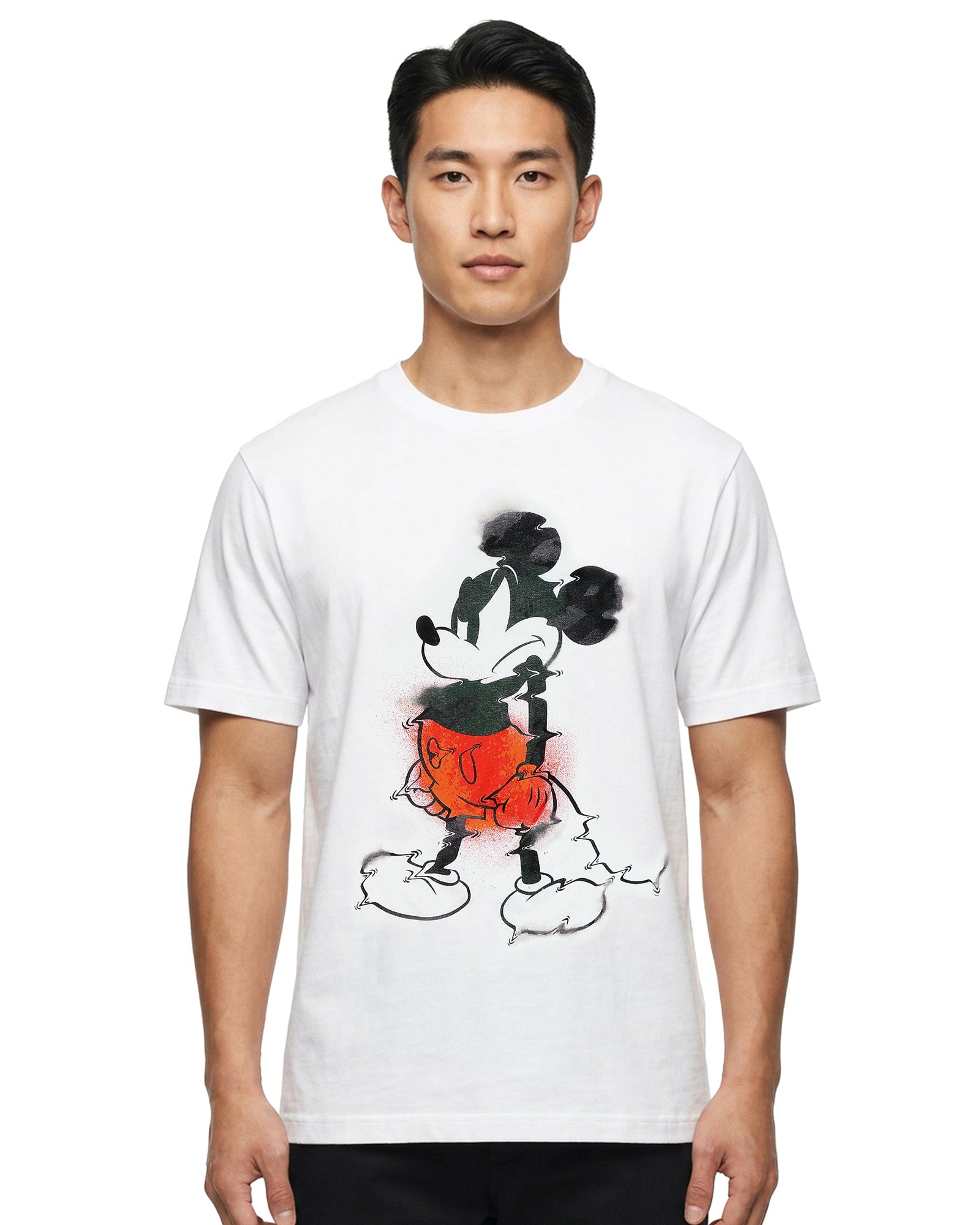 Disney Mickey Mouse Shirt Men's Angry Graffiti Style Short Sleeve Tee