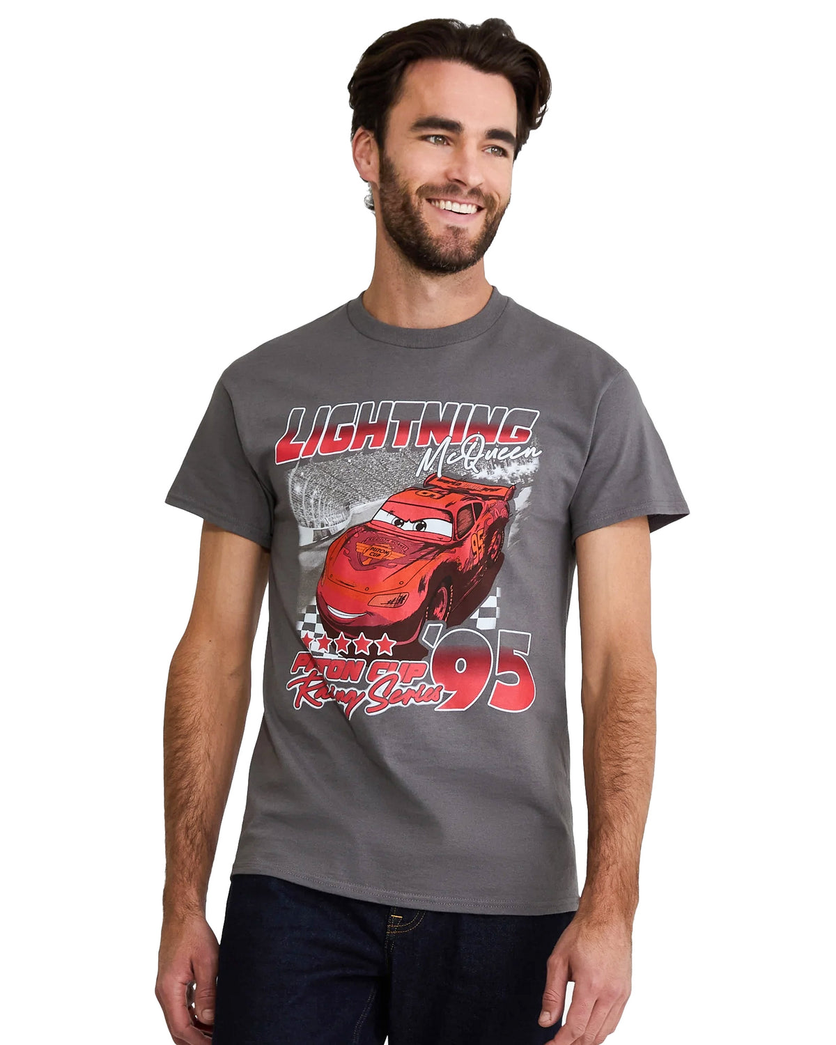 Disney Cars T-Shirt Men's Lightning McQueen Piston Cup Tee