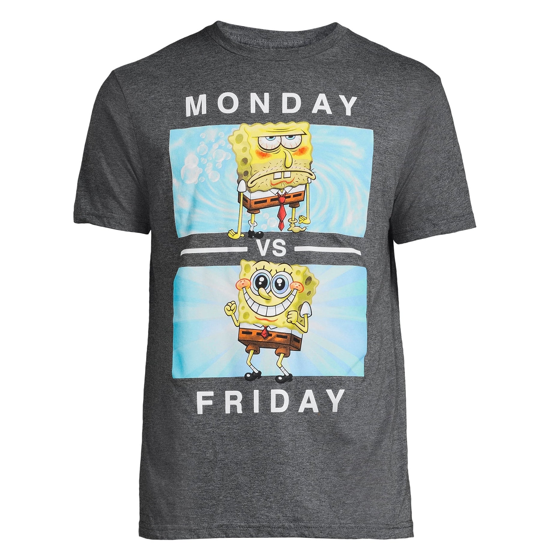 SpongeBob SquarePants Shirt Men's Monday Vs Friday Short Sleeve Tee