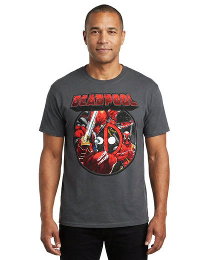 Marvel Avengers Infinity War Men's Deadpool Montage Design Tee