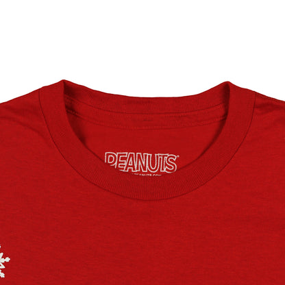 Peanuts Shirt Men's Snoopy Christmas Snowflakes Short Sleeve Tee