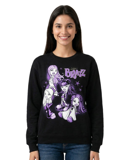 Bratz Sweatshirt Women's Purple Hue Fashion Pullover Crewneck